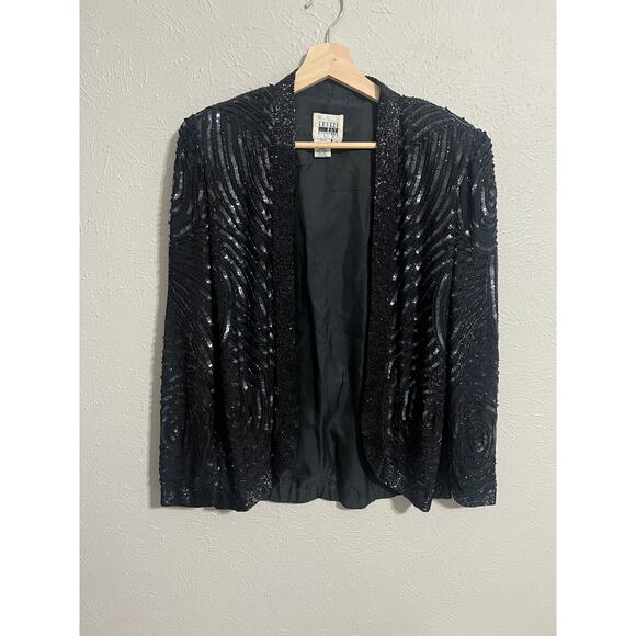 Vintage Leslie Fay Evenings Beaded Silk Jacket Medium - Picture 5 of 9